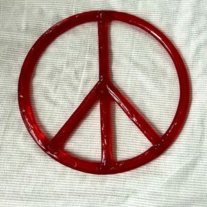 Rare 60’s 12” Lucite Peace sign…